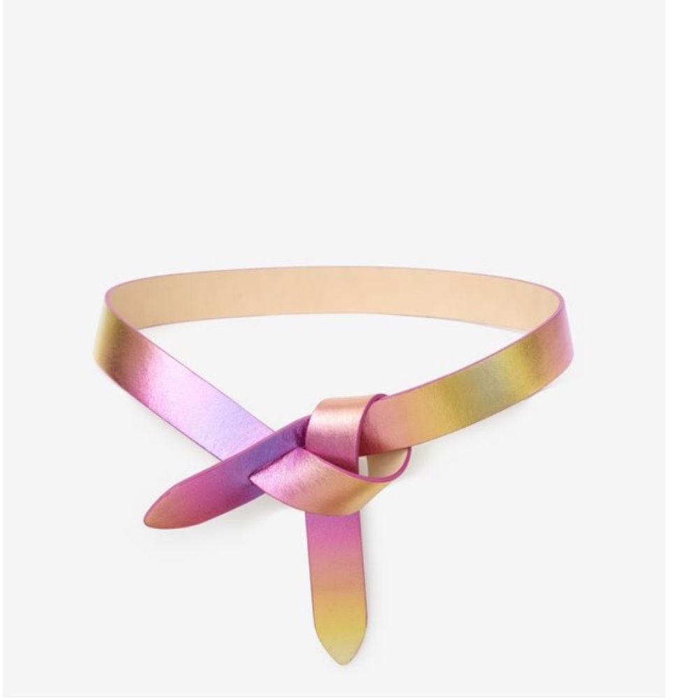 Isabel Marant's Lecce belt in PINK METALLIC with dust bag